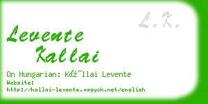 levente kallai business card